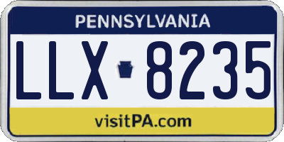 PA license plate LLX8235