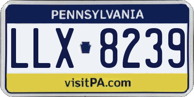 PA license plate LLX8239