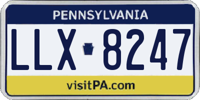 PA license plate LLX8247