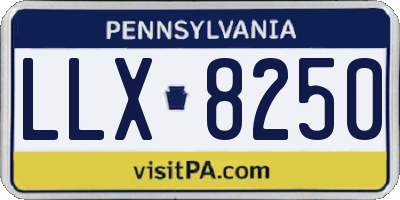 PA license plate LLX8250