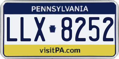 PA license plate LLX8252