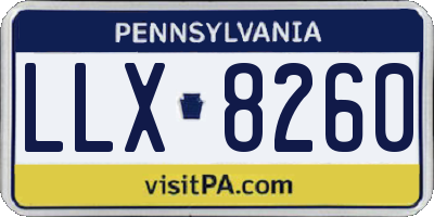 PA license plate LLX8260
