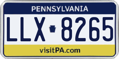 PA license plate LLX8265