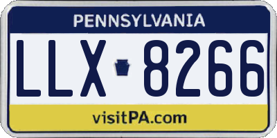PA license plate LLX8266