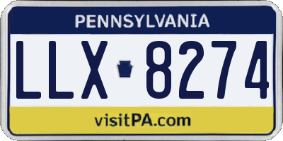 PA license plate LLX8274