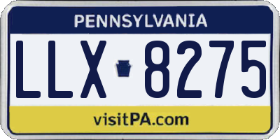 PA license plate LLX8275