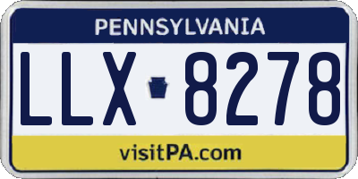 PA license plate LLX8278