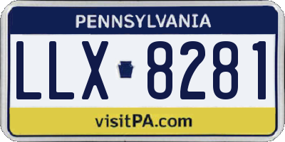 PA license plate LLX8281