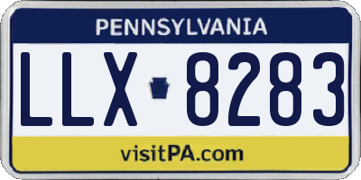 PA license plate LLX8283