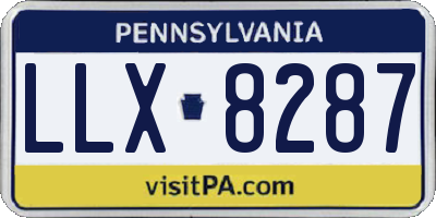 PA license plate LLX8287