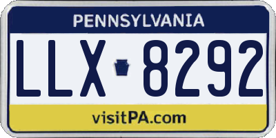 PA license plate LLX8292