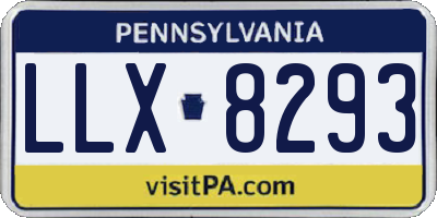 PA license plate LLX8293