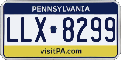 PA license plate LLX8299