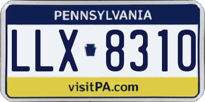 PA license plate LLX8310