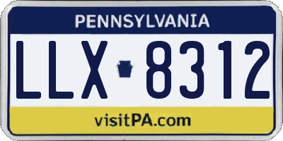 PA license plate LLX8312
