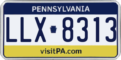PA license plate LLX8313
