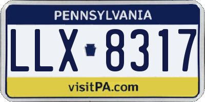 PA license plate LLX8317