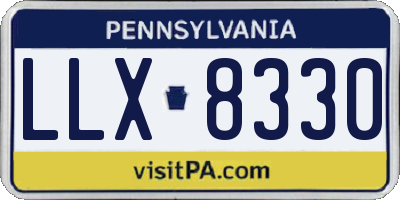 PA license plate LLX8330