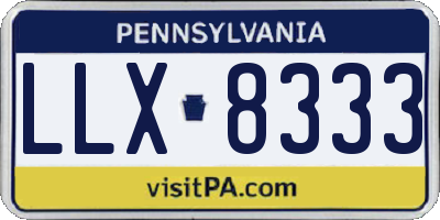 PA license plate LLX8333