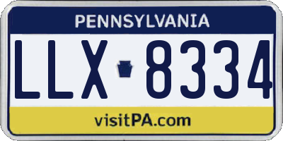 PA license plate LLX8334