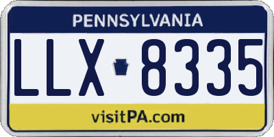 PA license plate LLX8335