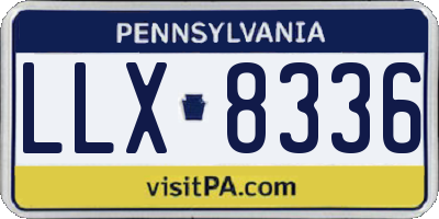 PA license plate LLX8336