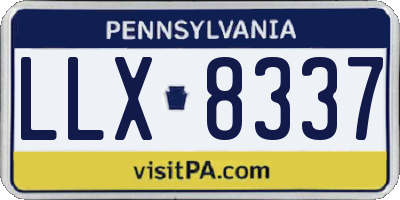 PA license plate LLX8337