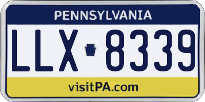 PA license plate LLX8339