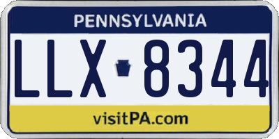 PA license plate LLX8344