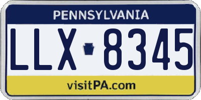 PA license plate LLX8345