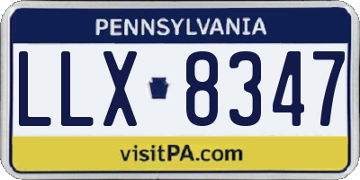 PA license plate LLX8347
