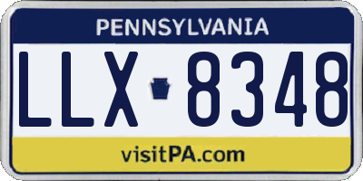 PA license plate LLX8348
