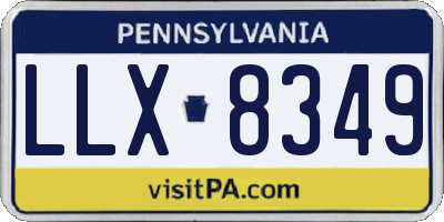 PA license plate LLX8349