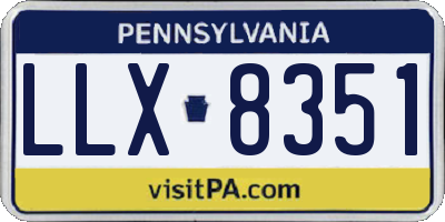 PA license plate LLX8351