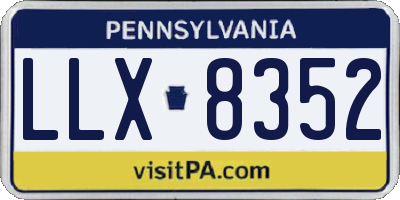 PA license plate LLX8352
