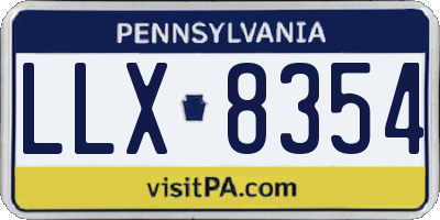 PA license plate LLX8354