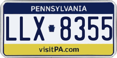 PA license plate LLX8355