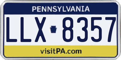 PA license plate LLX8357