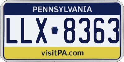 PA license plate LLX8363