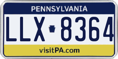 PA license plate LLX8364