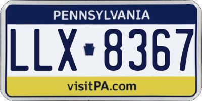 PA license plate LLX8367