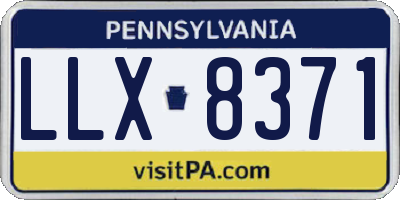 PA license plate LLX8371