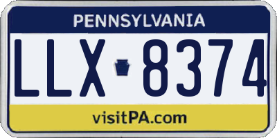PA license plate LLX8374
