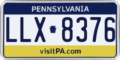 PA license plate LLX8376