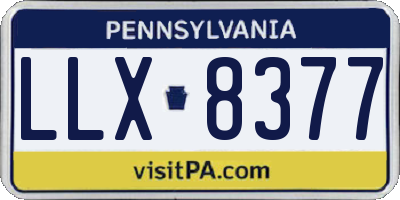 PA license plate LLX8377