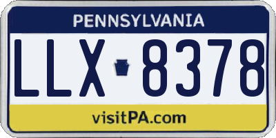 PA license plate LLX8378