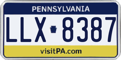 PA license plate LLX8387