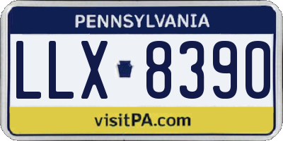 PA license plate LLX8390
