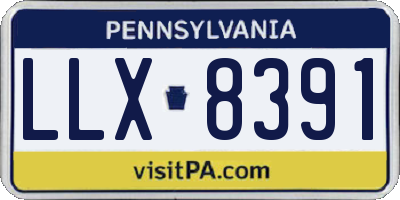 PA license plate LLX8391