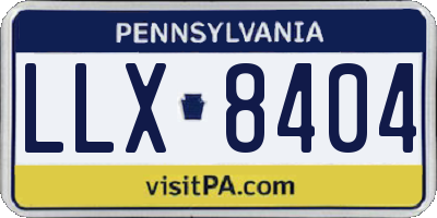 PA license plate LLX8404